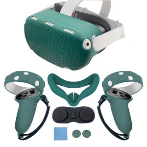 Oculus Quest 2 용 실리콘 보호 커버 셸 케이스 Quest2 VR 헤드셋 헤드 페이스 커버 아이 패드 핸들 그립 VR 액세서리