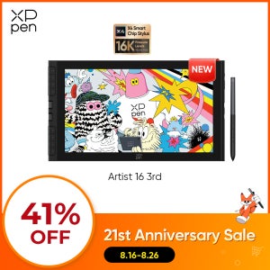 XPPen 아티스트 16 (3세대) 15.4인치 휴대용 드로잉 디스플레이 (8개 단축키, 2개 다이얼, X4 스마트 칩 스타일러스 포함) 윈도우, 맥, 안드로이드용