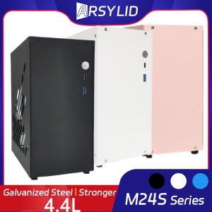4.4L M24 미니 ITX A4 케이스 180mm 그래픽 카드 47mm 풀 스피드 타입-C CPU 라디에이터 컴퓨터 케이스 플렉스 PSU HTPC M24S
