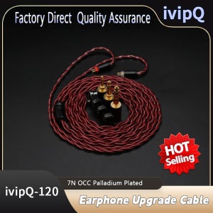 ivipQ 26AWG 7N OCC 팔라듐 도금 L형 모듈형 플러그 AKG용 MMCX/2PIN/0.78mm/QDC/N5005가 포함된 3-in-1 이어폰 업그레이드 케이블