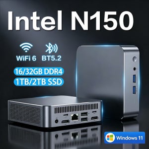 새로운 미니 PC N150 윈도우 11 휴대용 컴퓨터 16GB 32GB 램 1TB 2TB SSD WiFi6 휴대용 게임용 컴퓨터 사무용 학습용 PC 데스크탑