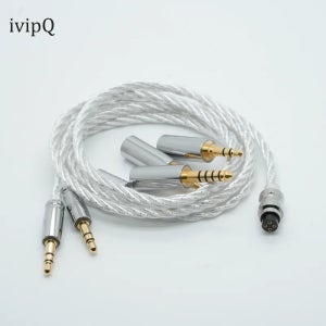 IvipQ-34 케이블 4코어 MMCX/QDC/2핀 0.78mm 3.5 스테레오 4.4 밸런스드 MiniXLR A2DC KZ-QDC LCD5 HD650 HD800 ATH 시리즈 H