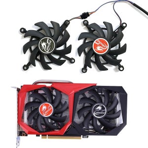 다채로운 Geforce GTX 1660Ti 1650 1660 슈퍼 그래픽 냉각 팬용 2pcs 4핀 RTX 2060 2060Super GPU 쿨러