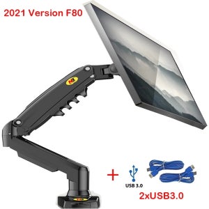 NORTH BAYOU F80 가스 스프링 17-30 인치 데스크탑 LED LCD 모니터 마운트 홀더 암 인체 공학적 가스 스트럿 Flexi 마운트 부하 2 ~ 9kgs