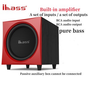 Ibass 액티브 피크 파워 서브우퍼, 에코 월 앰프, 책장 2.0 오디오, 홈 시어터 뮤직 센터 붐박스, 12 인치, 300W