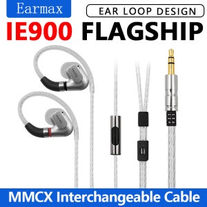 Earmax IE600 IE300 IE900 전문 HIFI 스테레오 이어폰 형 헤드셋 플래그십 다이나믹 이어폰 분리형 오디오 케이블