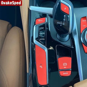자동차 스타일링 센터 콘솔 기어 시프트 버튼 스티커 트림, BMW 5 시리즈 G30 G38 2018-2021 LHD 인테리어 자동차 액세서리
