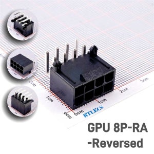 MSI RX 580 RTX 3070 Armor OC용 4.2 MM 8 핀 PCB 헤더 남성 컴퓨터 그래픽 카드 GPU PCI-E PCIe. 왼쪽 각도 반전