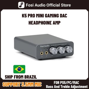 포시 오디오 K5 PRO 게이밍 USB DAC 마이크 헤드폰 앰프 데스크탑 미니 오디오 DAC 앰프 (PS5, PC용)