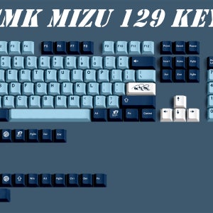 기계식 키보드용 GMK MIZU 키캡, 129 키 PBT 키캡, 체리 프로필 DYE-SUB 맞춤형 GMK 키캡
