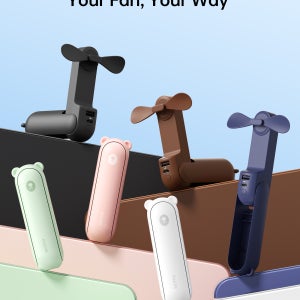 지술라이프 휴대용 미니 선풍기 USB 4500mAh 충전식 핸드헬드 소형 3 in 1 포켓 선풍기 (보조배터리, 플래시 기능 포함)