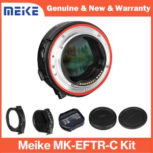 Meike MK-EFTR-C Canon EOS R R5 R6 RP C70 카메라용 드롭인 가변 ND 필터 및 UV 필터가 포함된 자동 초점 렌즈 마운트 어댑터