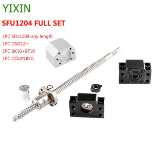 롤 볼 스크류 세트, SFU1204 C5, 엔드 가공, 볼너트, 너트 하우징, BK, BF10 엔드 서포트, 커플러 RM1204 볼 스크류