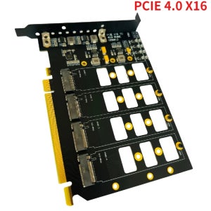 PCI-E 4.0 4 X4 to M.2 NVMe 4베이 확장 카드 (M.2 NVMe 솔리드 스테이트 드라이브 SSD PCIe X16 4.0 Gen4 4디스크 분할 어댑터 카드)