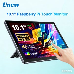 Unew 10.1인치 1280x800 IPS 터치 라즈베리 모니터 HDMI Type-C 디스플레이 (라즈베리 파이 5 4 4B/3B/3A+/2B/B+/A+ 호환)