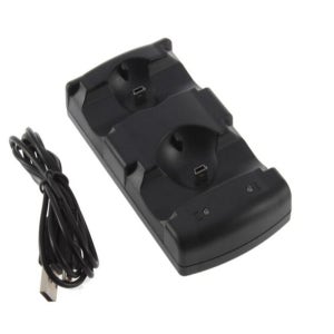 듀얼 충전 홀더 도크 충전기 스탠드 및 USB 전원 케이블 코드, 플레이스테이션 듀얼쇼크 3 PS3 게임패드 컨트롤러 이동 내비게이션