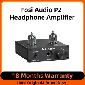 Fosi Audio P2 통합형 휴대용 헤드폰 앰프 진공관 앰프 미니 HiFi 스테레오 오디오 (헤드폰용, 낮은 접지 소음)