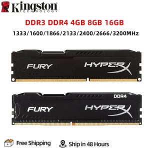 HyperX Fury DDR3 DDR4 4GB 8GB 16GB 1333MHZ 1600MHZ 1866MHZ 2400MHZ 2666MHz 3200MHz DIMM PC3-12800 PC