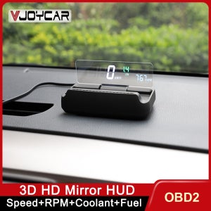 VJOYCAR 미러 헤드 업 디스플레이 MX10 자동차 HUD OBD2 속도 프로젝터 온보드 컴퓨터 디지털 보안 알람 RPM 냉각수 전압