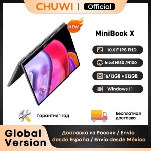 CHUWI 미니북 X 노트북 태블릿 2 in 1 인텔 N150/N100 10.51인치 FHD IPS 스크린 16GB / 12GB LPDDR5 RAM 512GB SSD 윈도우 11 