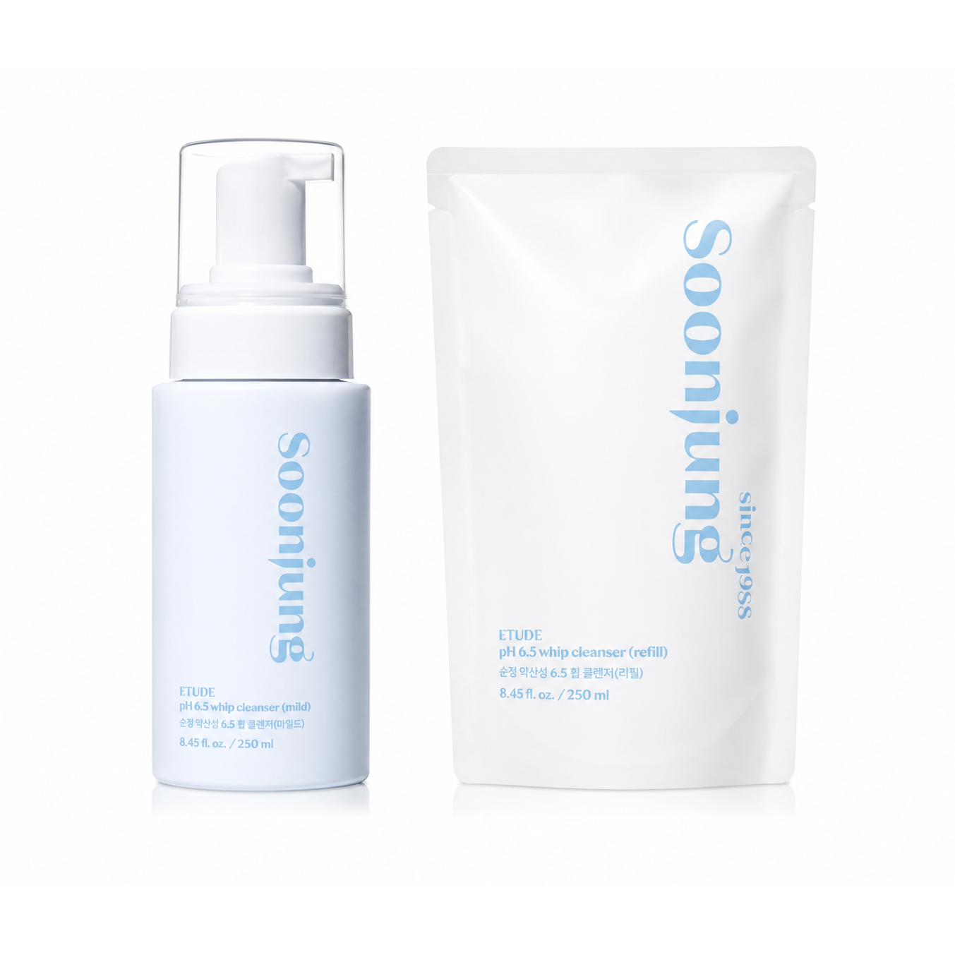 에뛰드 순정약산성6.5휩클렌저 대용량기획(250ml+리필250ml) 2개 250ml