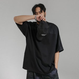 (XL-6XL)리토미 메쉬반팔티[EDE 빅사이즈 오버핏 스트릿룩 블록코어]