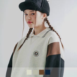 [더블유브이프로젝트]뱃지 카라 맨투맨 4종 MJMT7641