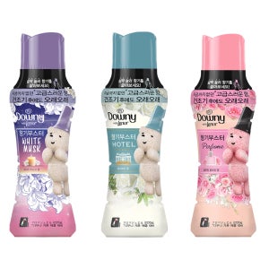 다우니 위드 레노아 향기부스터 3종 세트 화이트머스크 화이트티 블루밍블라썸 205g x 3개  12주 지속 건조기 겸용 빨래 세탁 향기지속제