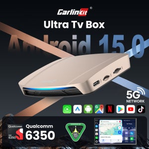 카린킷 울트라 박스 안드로이드 15.0 SM6350 TV 박스 CarPlay 무선 안드로이드 오토 무선 어댑터 유튜브 넷플릭스 IPTV GNSS 지원