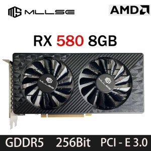 MLLSE AMD RX 580 8GB 2048SP 게임용 그래픽 카드 GDDR5 256Bit PCI-E 3.0 ×16 8Pin Radeon GPU Rx 580 비디오 카드 Plac