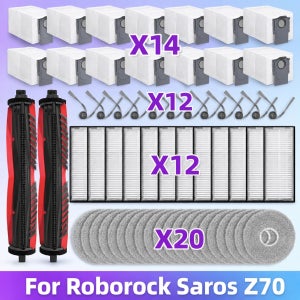 (로보락 Saros Z70 / Roborock Saros Z70) 호환 청소기 부품 메인/사이드 브러시 HEPA 필터 걸레 먼지봉투 교체용 액세서리
