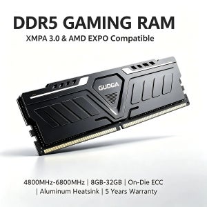 GUDGA DDR5 RAM 8GB/16GB/32GB 4800-6800MHz 1.1-1.35V CL40 알루미늄 히트싱크 포함 데스크탑 PC용