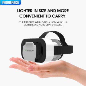 VR SHINECON 3D 가상 현실 헤드셋, 100가지 기능을 갖춘 경량 VR 안경 °   4.7-6.53인치 휴대폰용 FOV, 몰입형 홈 시어터/게임