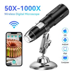무선 디지털 현미경 50X-1000X 배율 안드로이드 IOS 아이폰 PC 전자 스테레오 Wifi 현미경에 대한 유연한 스탠드
