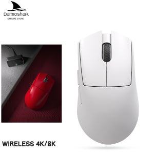 Darmoshark 무선 블루투스 게임 마우스, PC 데스크탑 노트북용, 북유럽 N52840, PAW3395, 26K 매크로 마우스, N5, 4K, 8K