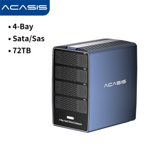 Acasis USB 3.0 4베이 3.5/2.5인치 SATA/SAS HDD/SSD 케이스 72TB 엔터프라이즈 스토리지 하드 드라이버 인클로저