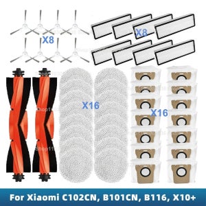 Xiaomi Mijia Omni 2 C102CN, B101CN, B116CN, X10 + 예비 부품 액세서리 메인 사이드 브러시 Hepa 필터 걸레 먼지 봉투와 호환 가능