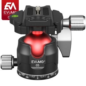 EVUMO C5 삼각대 볼 헤드 360 °   회전 파노라마 풀 CNC 로우 프로파일 Arca 스위스 플레이트 삼각대 헤드(카메라 모노포드 로드 15kg용)