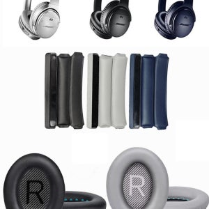 Bose QuietComfort 교체용 가죽 이어패드, 헤드폰 헤드밴드, 부드러운 귀마개 슬리브, QC15, QC2, QC25, AE2, AE2i