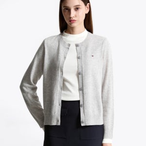TOMMY HILFIGER WOMEN 캐시미어 블렌드 크루넥 가디건 T22F7KCD060WT2PKH