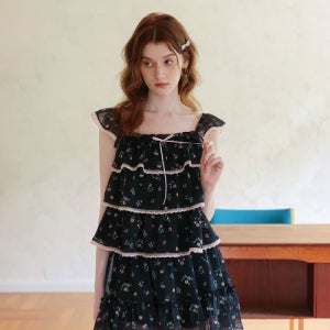 [쎄무아듀] Cest_Floral chiffon sleeveless blouse m1037_1774162