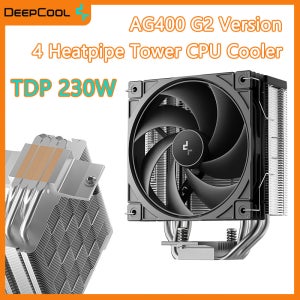 딥쿨 AG400 G2 4 히트파이프 CPU 공랭 쿨러 2200RPM 냉각팬 TDP 230W CPU 라디에이터 (LGA1851 1700 AMD AM4 AM5 지원)