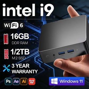 새로운 인텔 코어 I9-10980HK 16GB 램 1/2TB SSD FHD 블루투스 5.2 WiFi6 1000M 이더넷 윈도우 11 게이밍 오피스 미니 PC