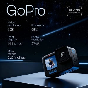 고프로 히어로 10 블랙 액션 카메라 히어로10 5.3K 스크린 스포츠 카메라 23MP GP2 방수 미니 비디오 고프로 10 카메라