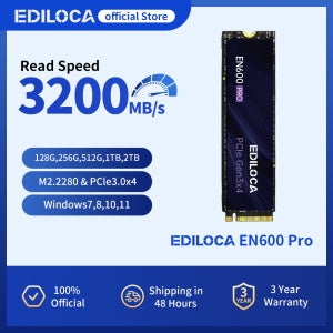 Ediloca EN600 PRO SSD 3200MB/s PCIe3.0x4 NVMe M.2 2280 SSD PC 데스크탑 및 노트북용 내장형 솔리드 스테이트 드라이브