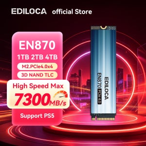 Ediloca EN870 M.2 2280 SSD 7400MB/s NVMe PCIe Gen4.0x4 내장형 솔리드 스테이트 드라이브 PS5 다이내믹 SLC 캐시 게이밍 PC 노트북용