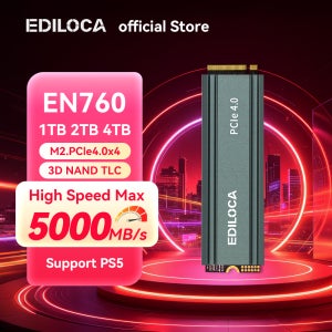 Ediloca EN760 SSD M.2 2280 NVME SSD(방열판 포함) PCIe Gen4.0x4 3D NAND TLC 4800MB/s PS5/PC용 내장 솔리드 스테이트 드