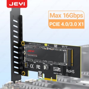 JEYI M.2 NVME SSD to PCIe 4.0 X1 어댑터 카드, 2280 SSD PCIE X1 확장 카드 (데스크탑 PC용), PCI-E GEN4 16Gbps 풀 스피드 