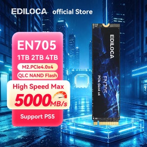 Ediloca EN705 SSD M.2 2280 1TB 2TB PCIe Gen4.0x4 5000MB/s 내장형 솔리드 스테이트 드라이브 PS5 다이내믹 SLC 캐시 게이밍 PC 노