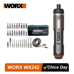 WORX WX242 4V 전기 스크루 드라이버 세트 스마트 무선 전기 스크루 드라이버 USB 충전식 30 비트 세트 미니 드릴 전동 공구